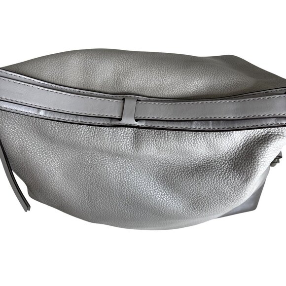 Michael Kors Gray Leather Hobo Bag With Adjustable Strap & Metal Feet - Picture 6 of 11